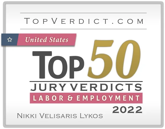  attorney-badge-top-50-labor-employment-verdicts-united-states-2022-nikki-velisaris-lykos - Ramage Lykos, LLC